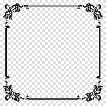 Square black frame illustration, Borders and Frames Microsoft Word , Invitations decorative borders transparent background PNG clipart