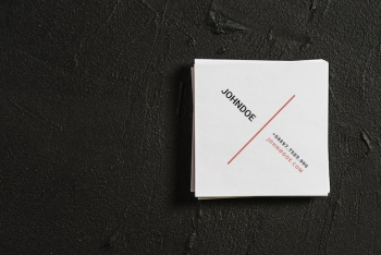 Square business card mockup