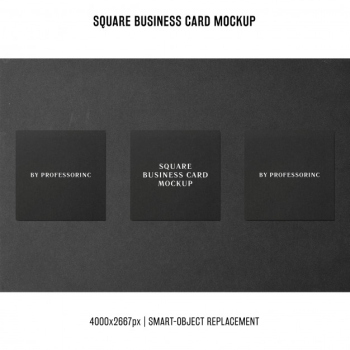 Square business card mockup Free Psd