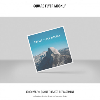 Square flyer, greeting card, invitation mockup Free Psd