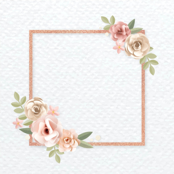 Square paper craft flower badge psd Square paper craft flower badge psd