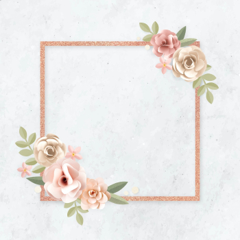 Square paper craft flower badge psd Square paper craft flower badge psd