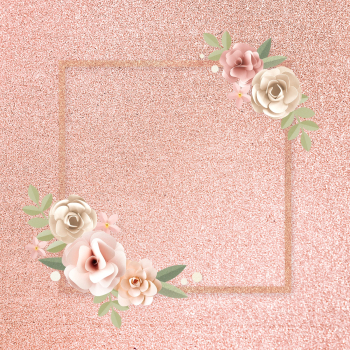 Square paper craft flower badge psd Square paper craft flower badge psd