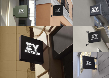 Square sign mockup (PSD)