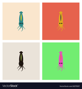 Squid icon simple of squid icon collection vector image Squid icon simple of squid icon collection vector image