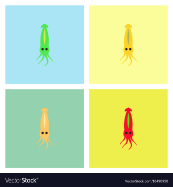 Squid icon simple of squid icon collection vector image Squid icon simple of squid icon collection vector image