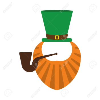 St Patrick Day Leprechaun Beard And Tobacco Pipe Vector ...