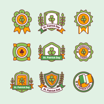 St. patrick label collection concept Free Vector