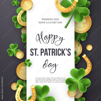 St. Patricks Day greeting holiday design.