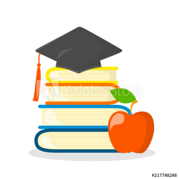Stack of books with graduation cap on the top Stack of books with graduation cap on the top