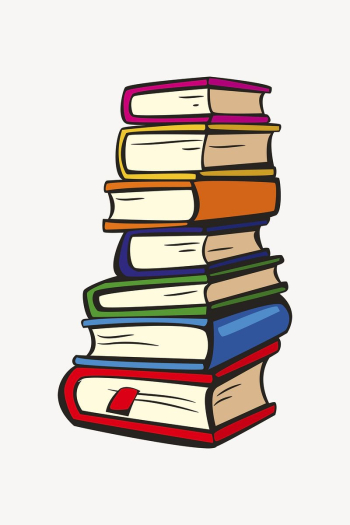 Stacked books clipart, illustration vector. | Free Vector - rawpixel