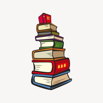 Stacked books clipart, stationery illustration. | Free Photo - rawpixel