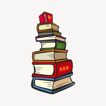 Stacked books clipart, stationery illustration. | Free Photo - rawpixel