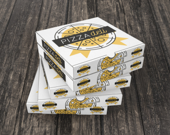 Stacked pizza box mockup Free Psd