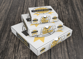 Stacked pizza box mockup Free Psd