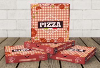 Stacked pizza boxes mockup Free Psd