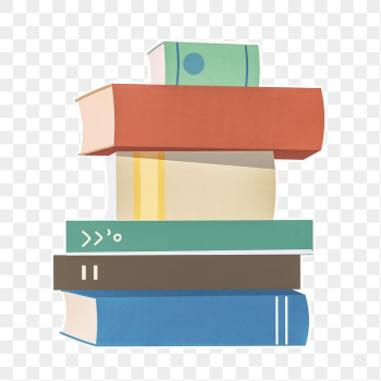 Stacked text books png sticker, | Free PNG - rawpixel