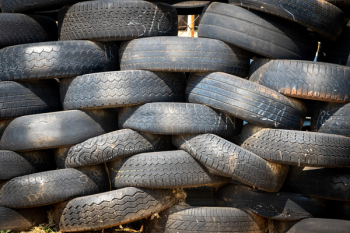 Stacked Vehicle Tire Lot Stacked Vehicle Tire Lot
