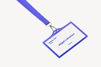 Staff card mockup, blue 3D | Free PSD Mockup - rawpixel