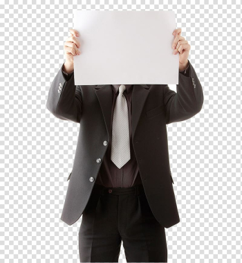 Standard Paper size Businessperson, Man holding a white paper transparent background PNG clipart