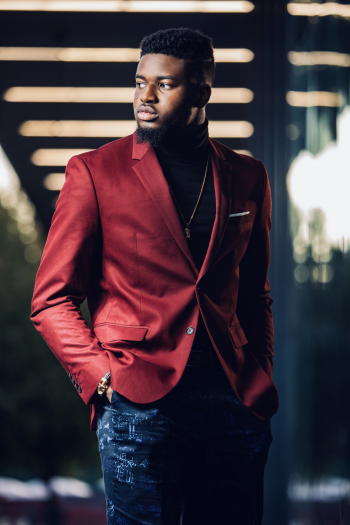 Standing Man Wearing Red Suit Standing Man Wearing Red Suit