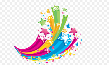 Star Color Illustration - star,Colored ribbon,Five-pointed star 