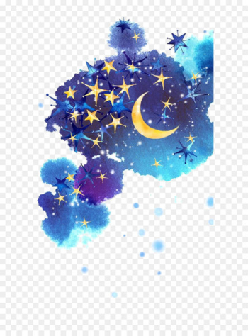 Star Moon Night sky - Painted night sky Star Moon Night sky - Painted night sky