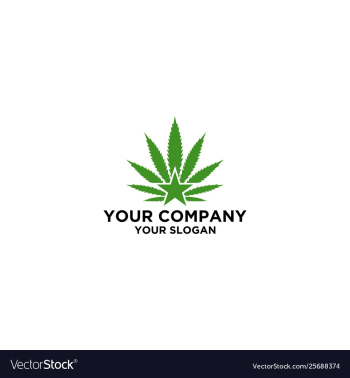 Star symbol with cannabis leaf vector image Star symbol with cannabis leaf vector image