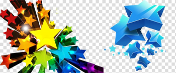 Star Three-dimensional space Euclidean , Colorful five-pointed star transparent background PNG clipart