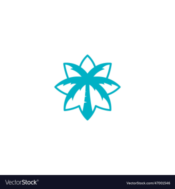 star tropical beach and palm tree logo design