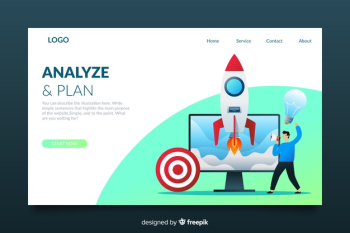 Startup landing page concept Free Vector Startup landing page concept Free Vector