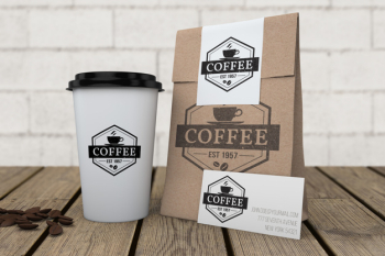 Stationery mockup for coffee shop Free Psd