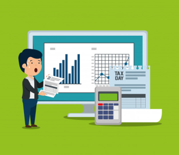 Statistics bar with invoice document and dataphone Free Vector Statistics bar with invoice document and dataphone Free Vector