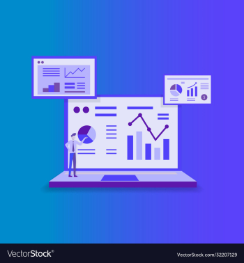 statistics charts analysis on computer screen