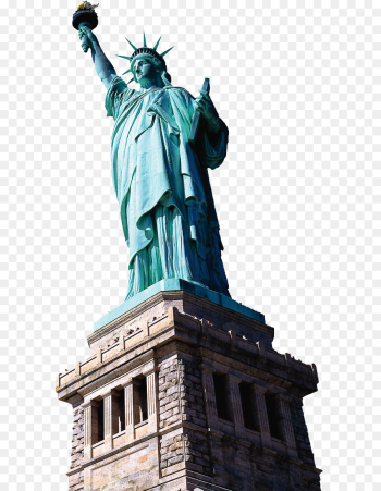 Statue of Liberty Empire State Building New York Harbor Hudson ...