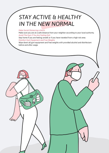 Stay active and healthy template psd new normal campaign advertisement Stay active and healthy template psd new normal campaign advertisement