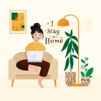 Stay at home concept Free Vector Stay at home concept Free Vector