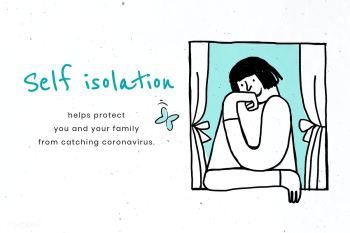 Stay in self isolation to protect yourself and others. This image is p.. | Free  vector - 2327334