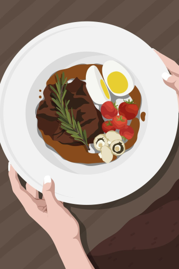 Steak dinner background, realistic illustration | Free Photo Illustration - rawpixel