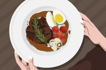 Steak dinner background, realistic illustration | Free Photo Illustration - rawpixel