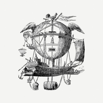 Steampunk airship collage element, black | Free PSD Illustration - rawpixel Steampunk airship collage element, black | Free PSD Illustration - rawpixel
