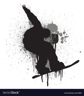 Stencil snowboarder vector image Stencil snowboarder vector image