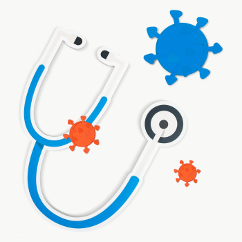 Stethoscope and coronavirus contamination paper craft design element | Free  transparent png - 2320421