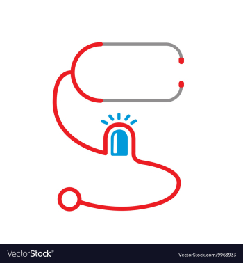 Stethoscope with siren light icon vector image Stethoscope with siren light icon vector image