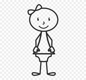 Stick Figure Newborn Baby With Bow Stamp - Girl Stick Figure In Dress Stick Figure Newborn Baby With Bow Stamp - Girl Stick Figure In Dress