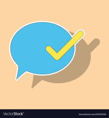 Sticker check message flat icon vector image Sticker check message flat icon vector image