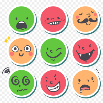 Sticker Label - Color face sticker vector material Sticker Label - Color face sticker vector material