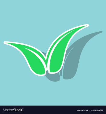 Sticker leaves logo template vector image Sticker leaves logo template vector image