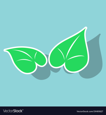 Sticker leaves logo template vector image Sticker leaves logo template vector image
