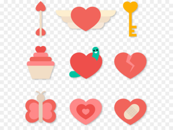 Sticker Love - Cute pink love sticker flat Sticker Love - Cute pink love sticker flat